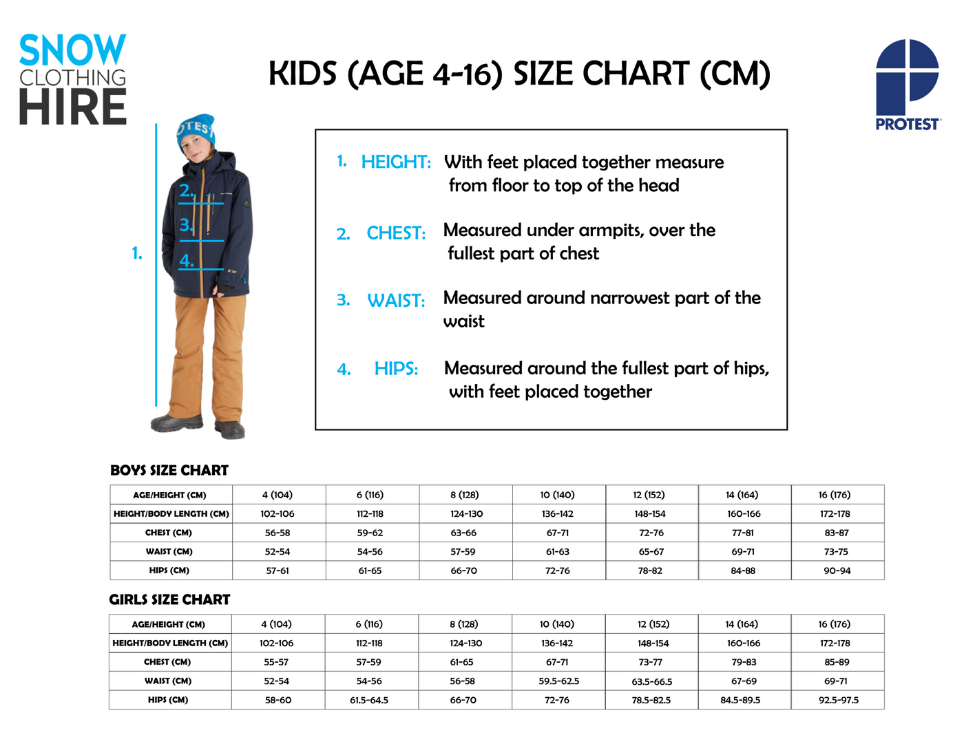 Boys Kids Ski Jacket Hire
